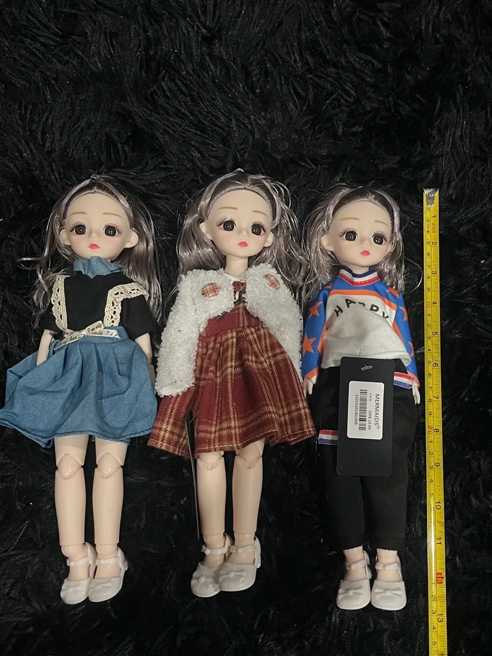 3 Cute Kids Fashion Doll - Gray Hair, Assorted Outfits
